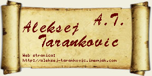 Aleksej Taranković vizit kartica